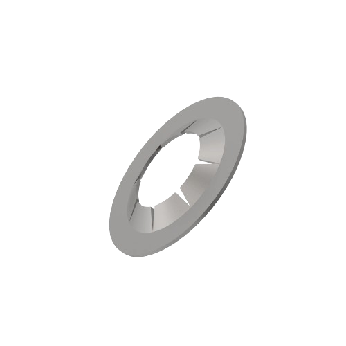 Silver metal push nut fastener used in John Deere parts and hardware for secure fittings in tools and equipment