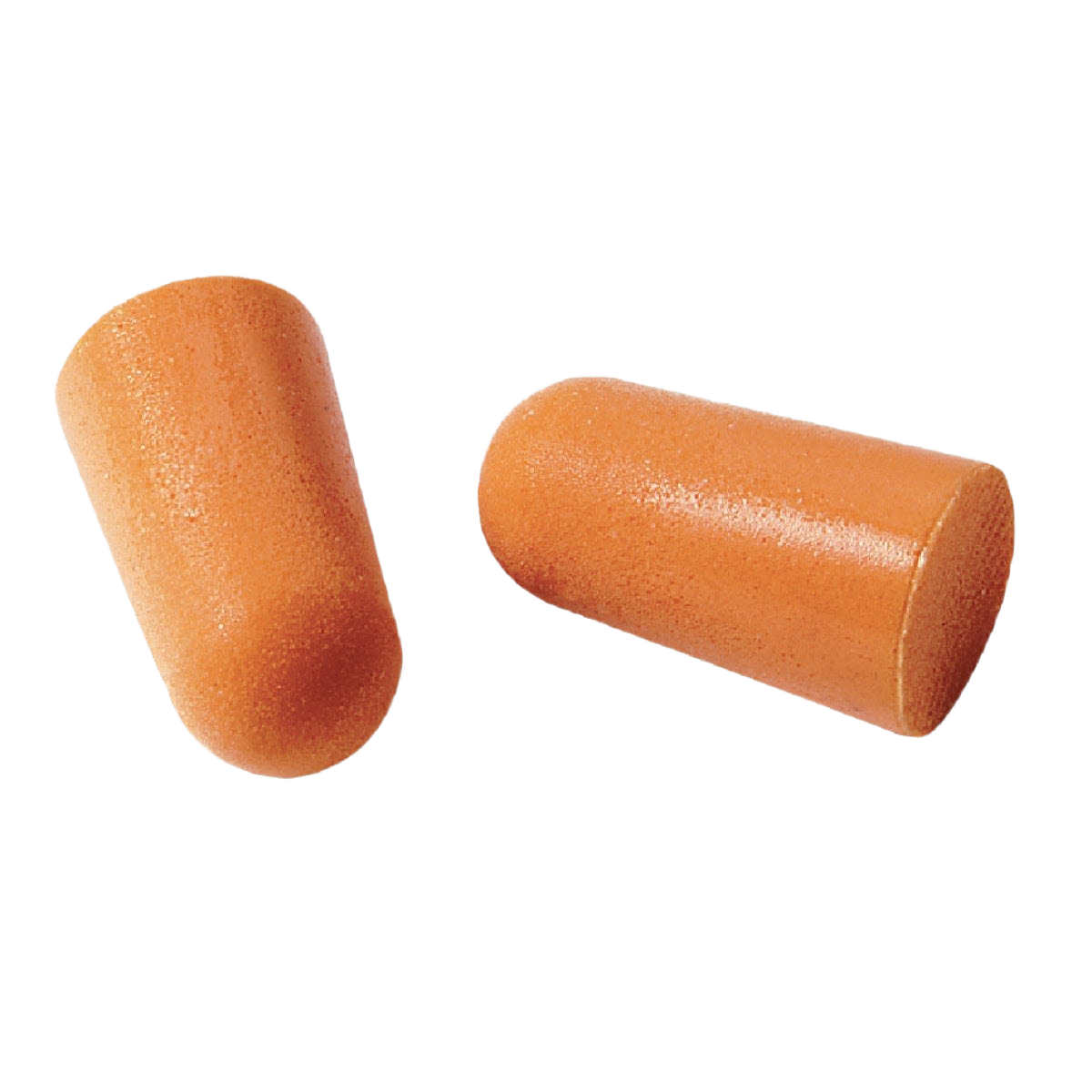 Pair of orange foam ear plugs for hearing protection in safety and hardware collections under $50