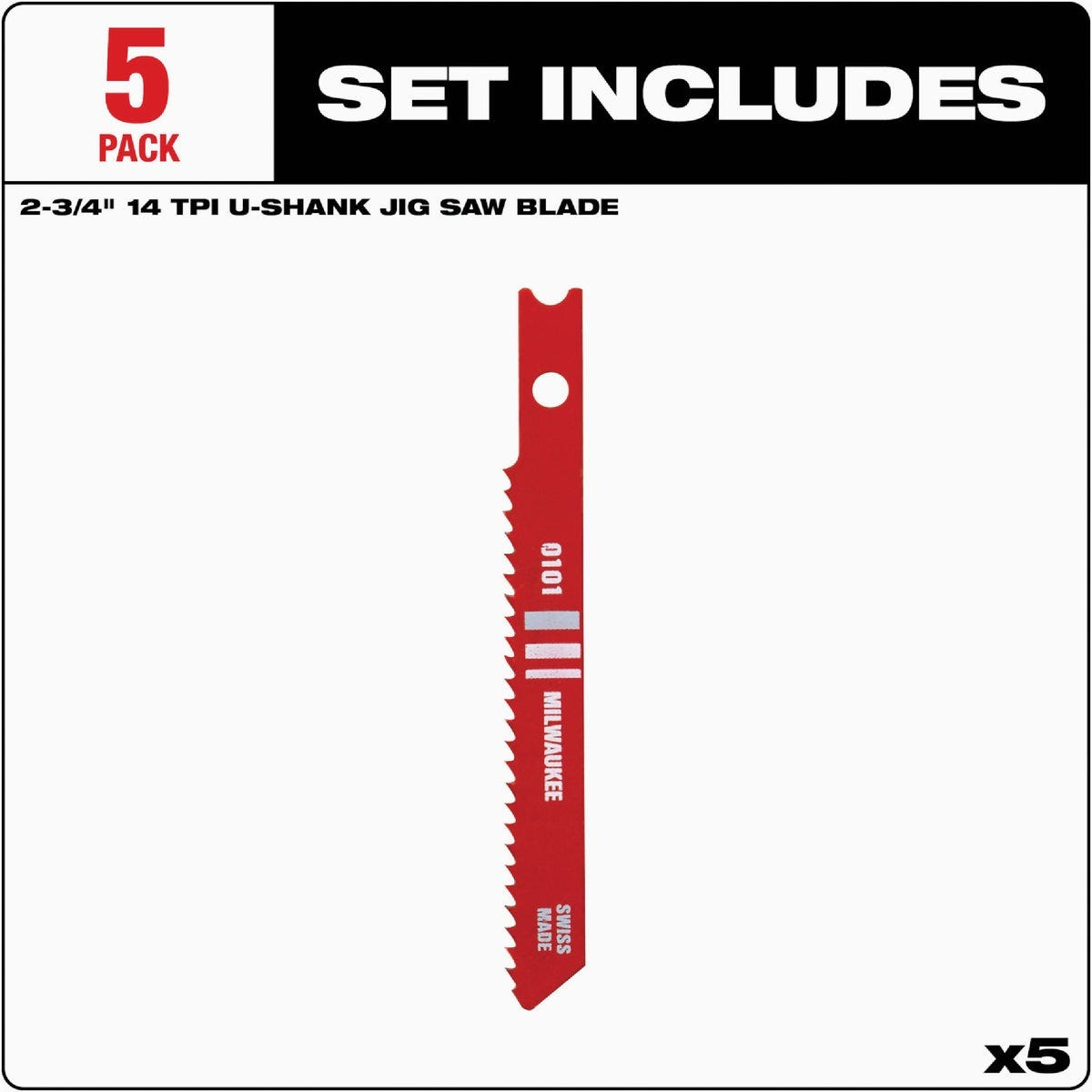 Milwaukee 2-3/4" 14TPI U-Shank Metal High Speed Steel Jig Saw Blades (5 PK)