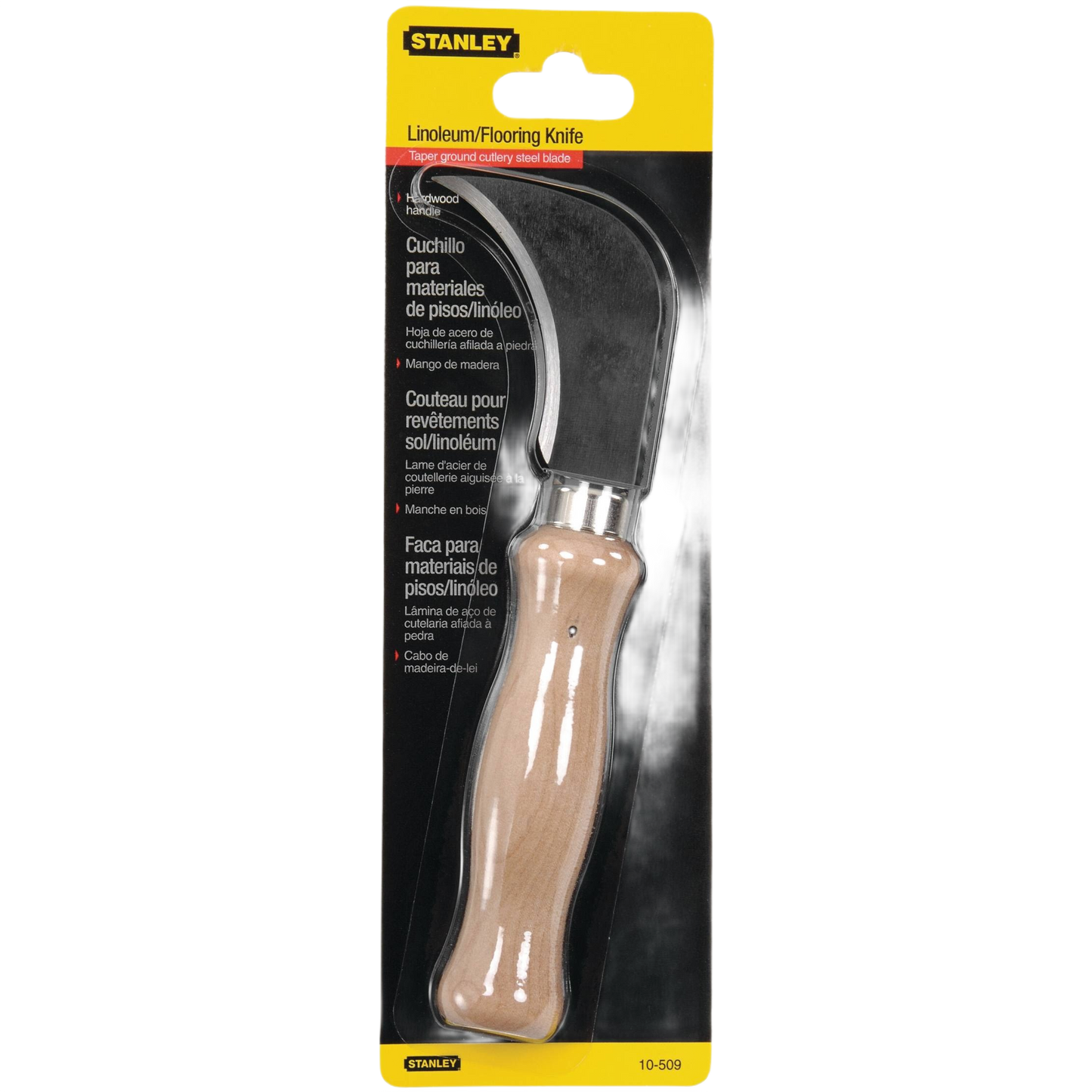 Curved cutter with taper-ground steel blade and wooden handle for precise cutting in hand tool and woodworking collections under $50