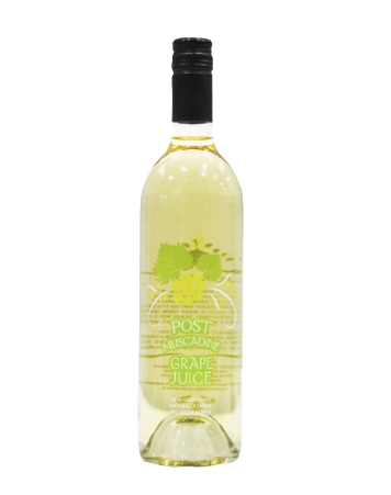 Clear glass bottle of white muscadine grape juice with black cap in food and beverage collections under $50