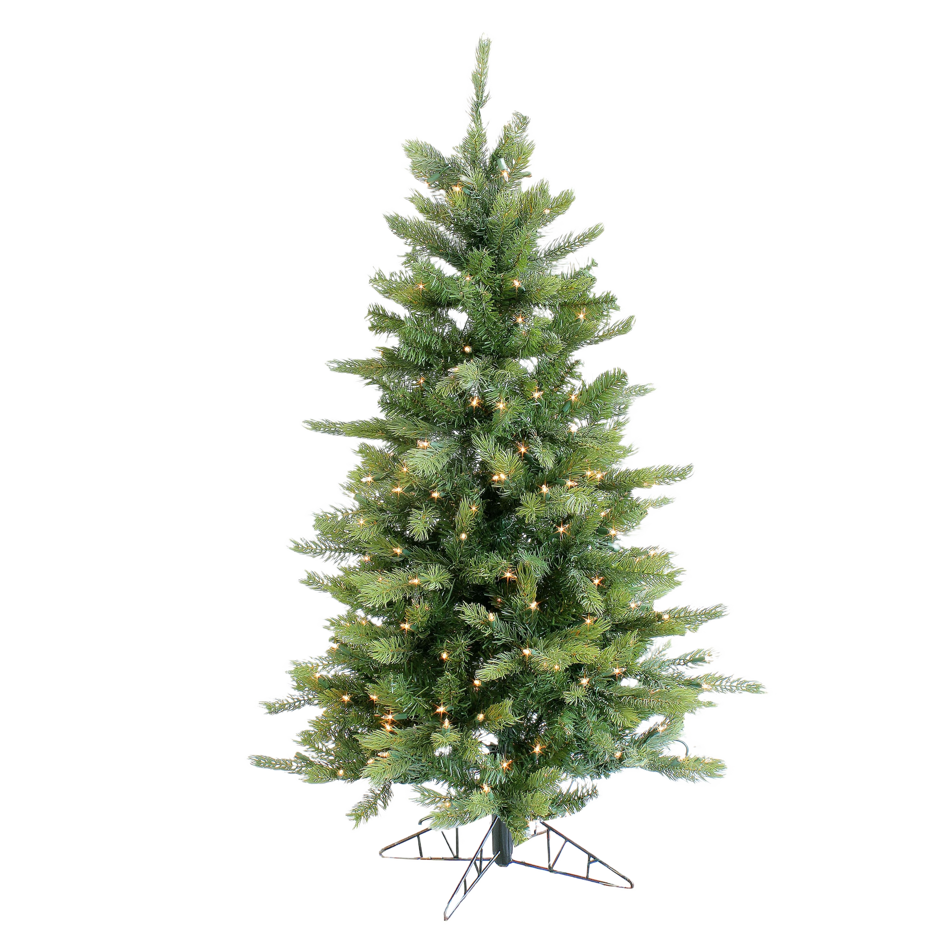 Four-foot artificial spruce Christmas tree with clear incandescent lights for festive holiday decor collections