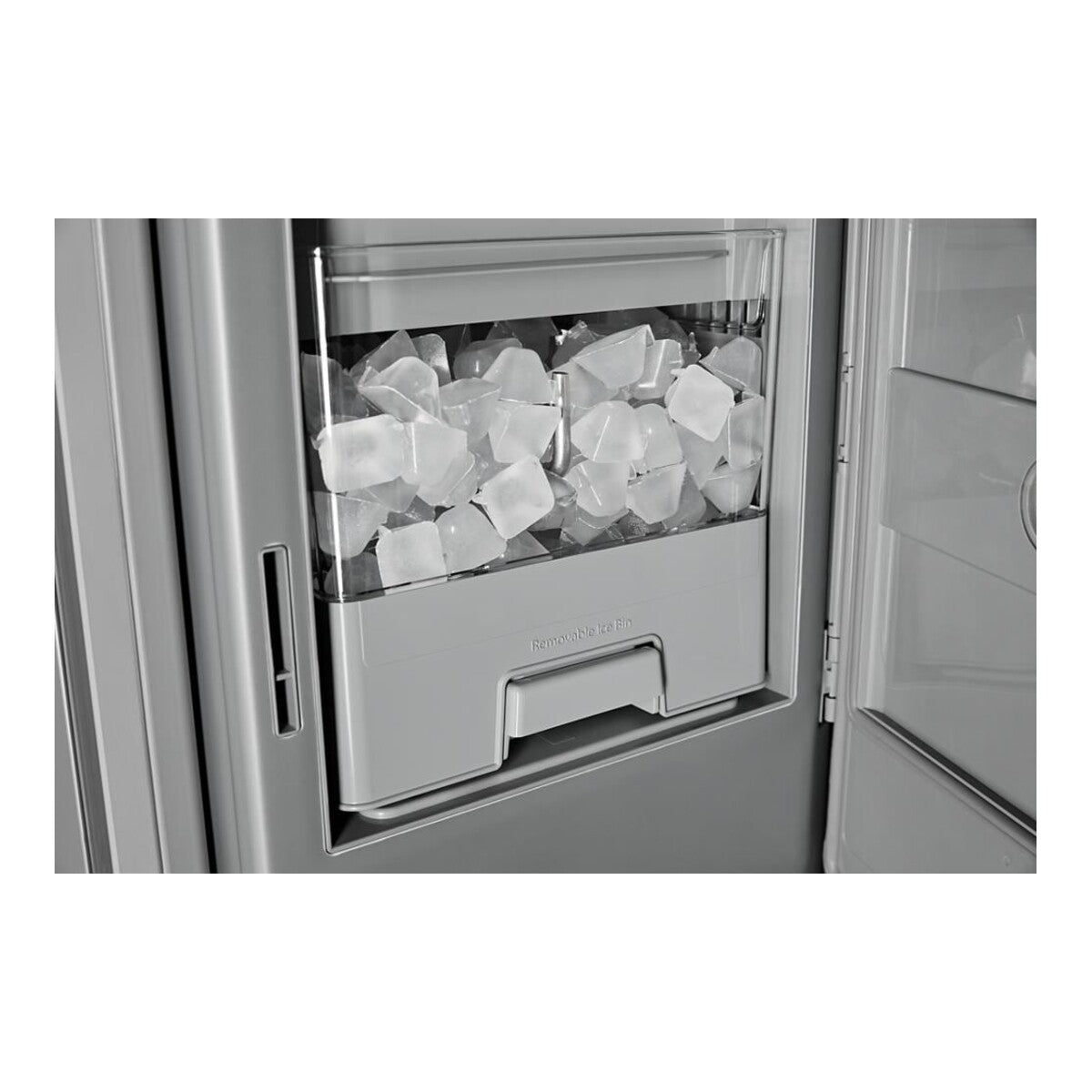 30 Cu. Ft. 36-Inch French Door Refrigerator with Exterior Water and Ice Dispenser and Wood-Look Sliding Tray in Black Ore