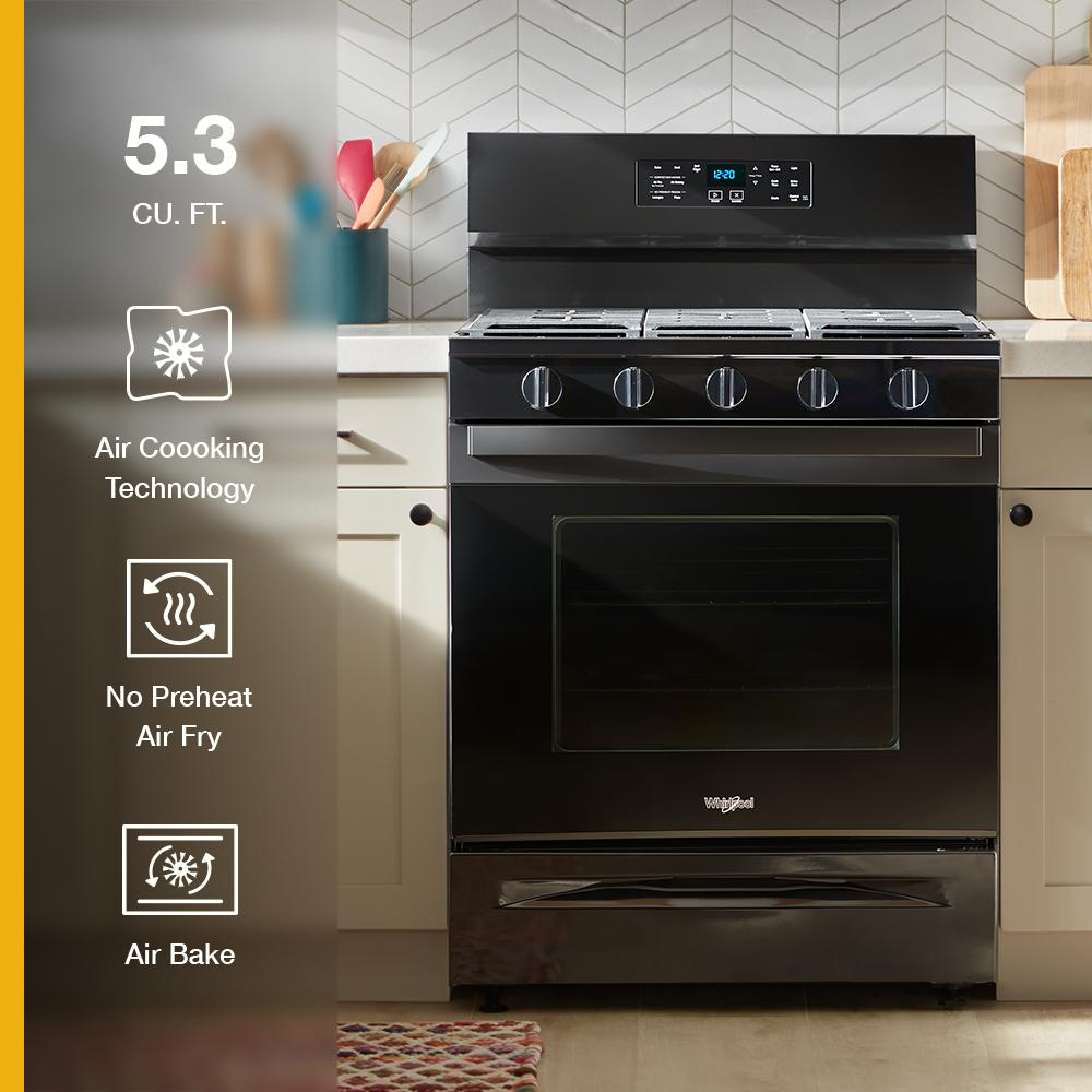 30-inch Gas Range with Air Cooking Technology, No Preheat Air Fry and Air Baking and Self Clean