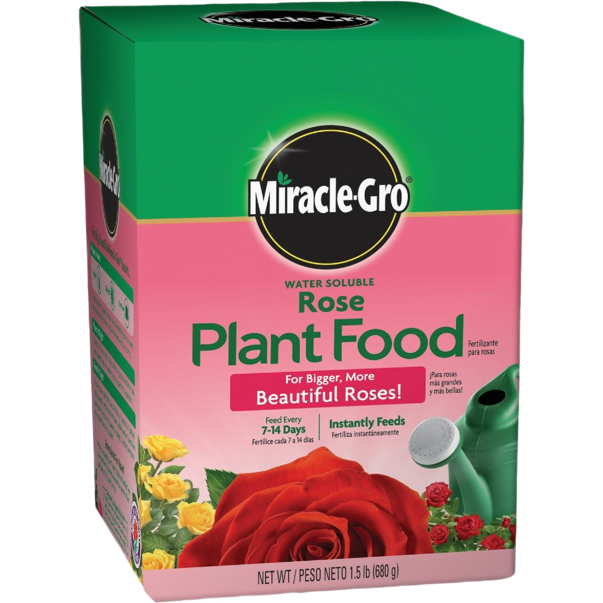 Miracle-Gro water soluble rose plant food in green and pink box for plant care and lawn garden collections under $50