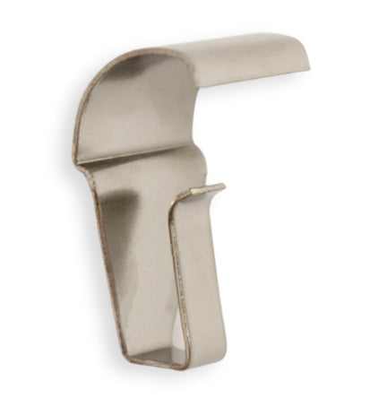 Brushed metal soffit hook designed for hanging items securely, part of hardware and fasteners collection under $25.