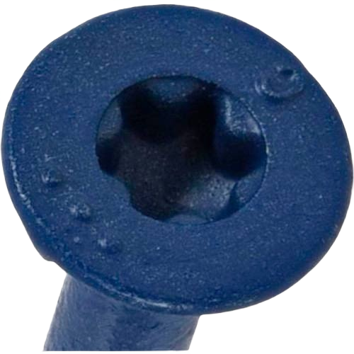 Blue coated flat head concrete screw for fastening in hardware, fasteners, and home improvement projects collections