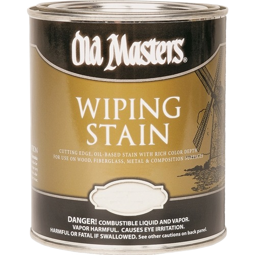 Quart can of Old Masters oil-based wood stain in natural walnut for interior stains and finishing projects