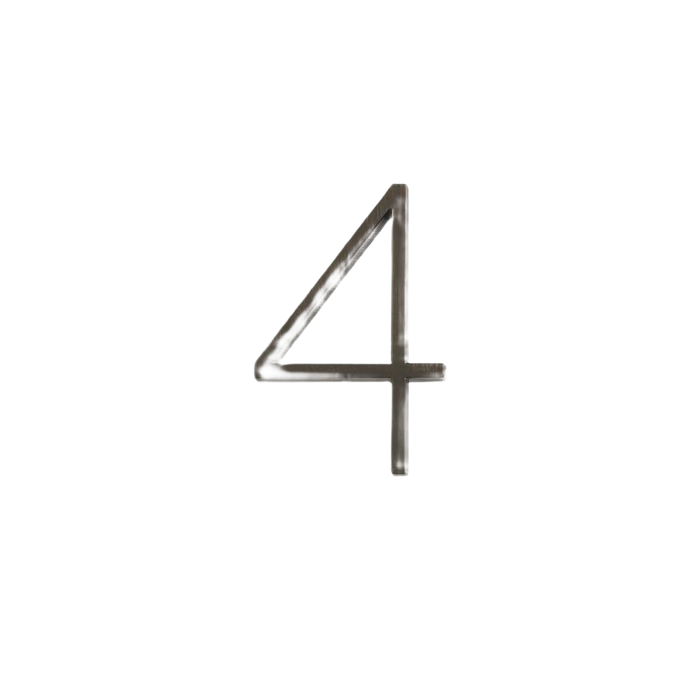 Floating mount bronze house number 4 made of durable zinc, ideal for home improvement and signs under $50