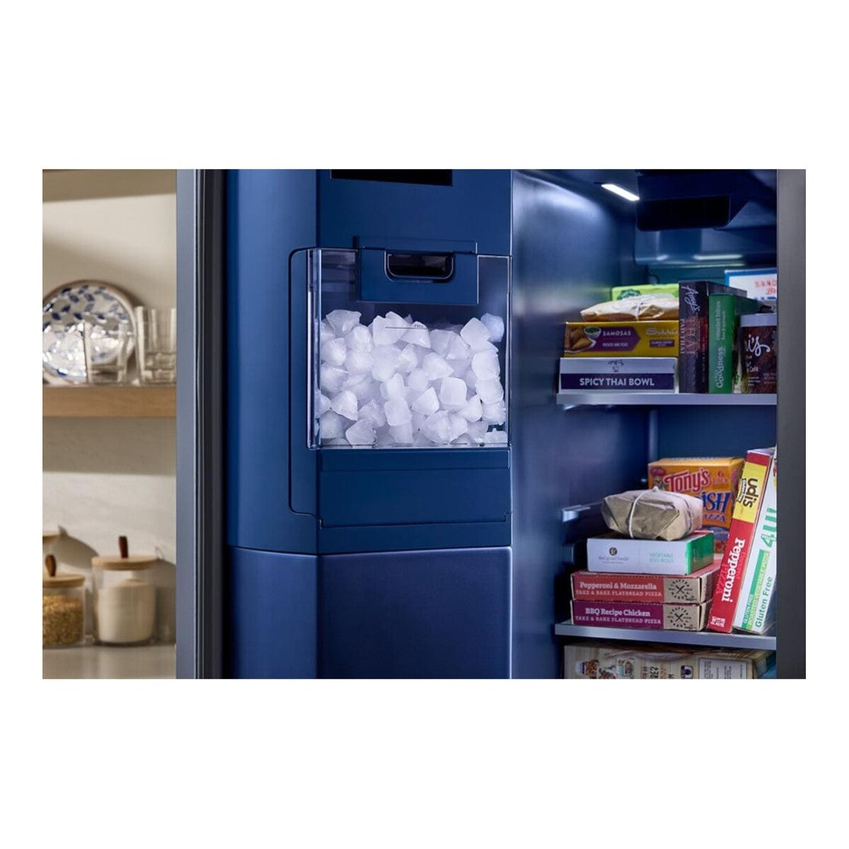36-inch Wide Full-Depth Side-by-Side Refrigerator with Arctic Blue Interior - 28.7 Cu. Ft.