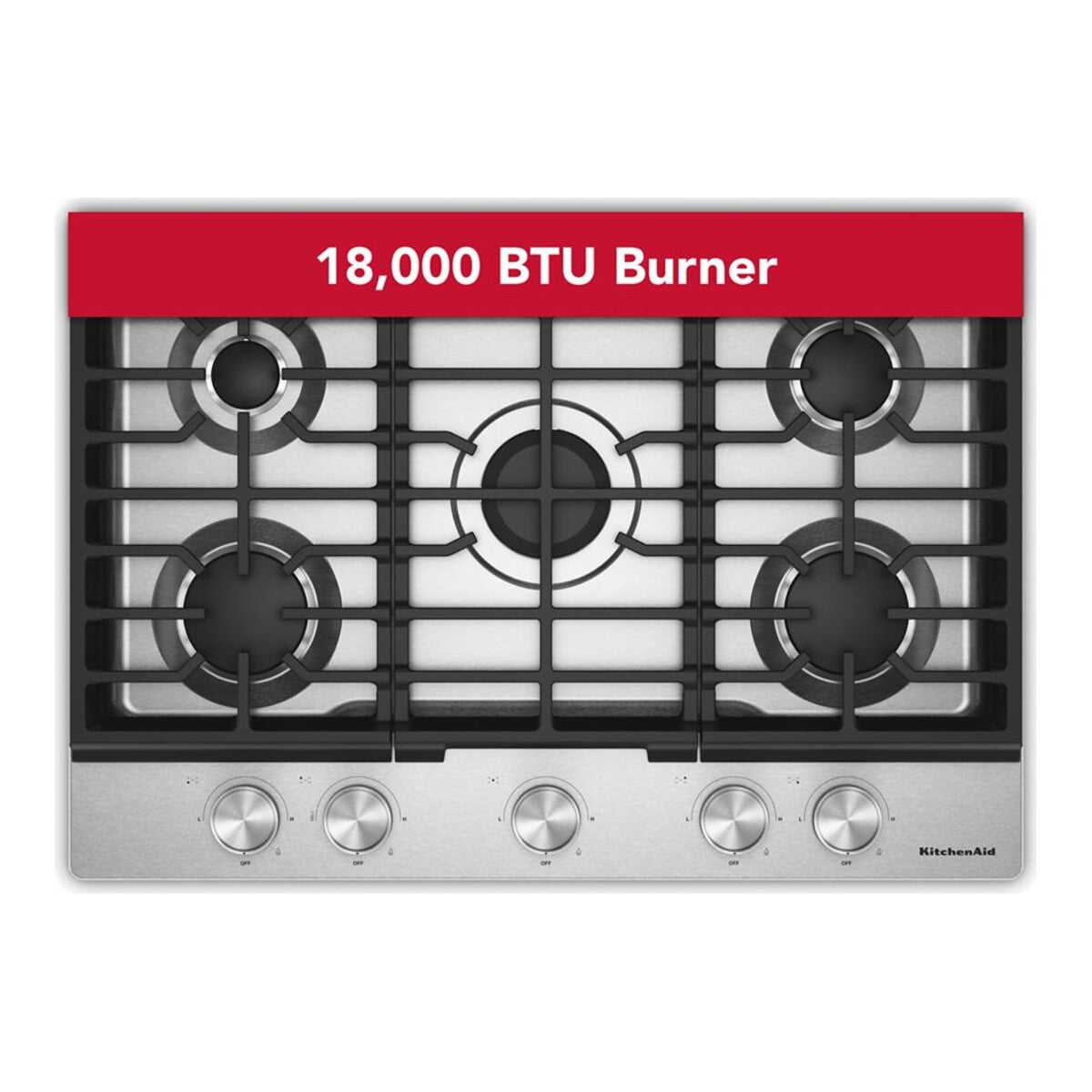 KitchenAid® 30 in. Gas Cooktop with 5 Versatile Burners