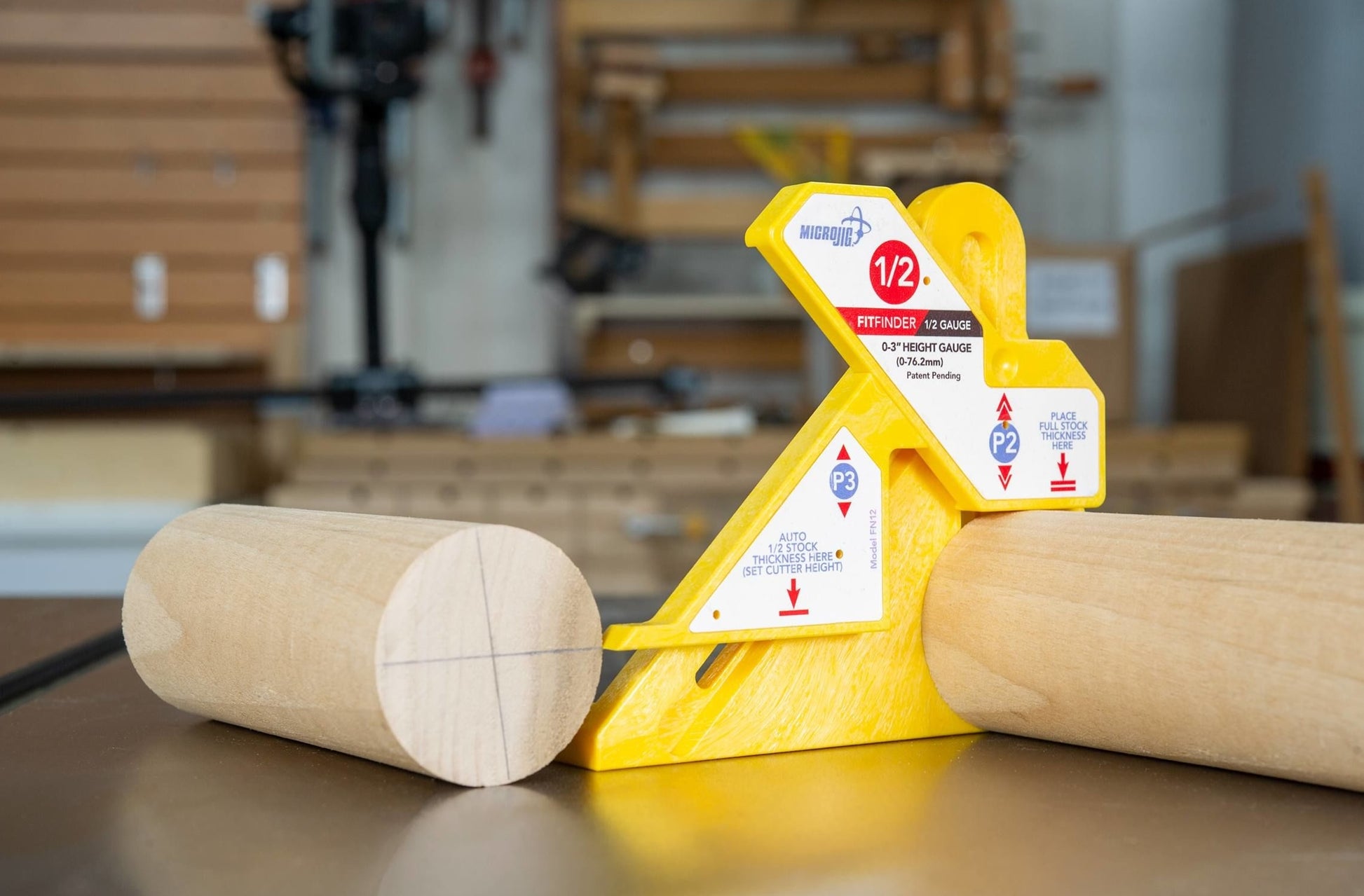 Yellow plastic 1/2 gauge tool for precise joint fitting in woodworking and power tool accessories collections under $50