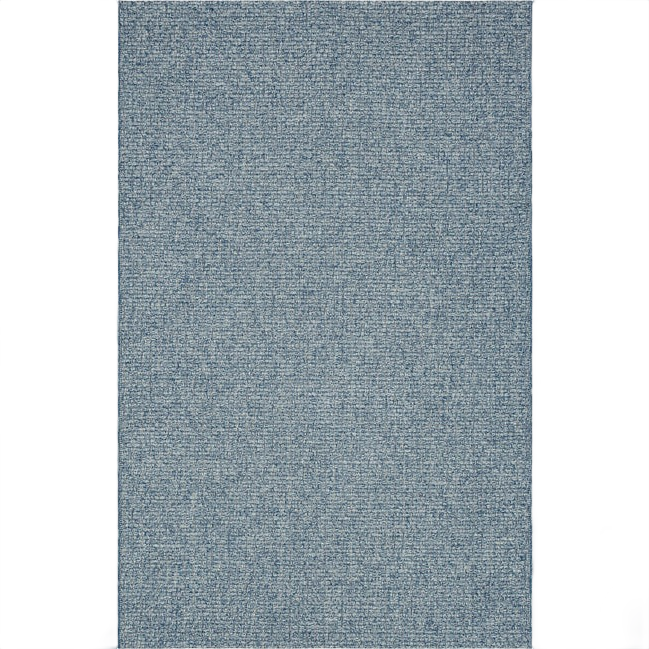 Blue textured area rug from Lanai collection designed for indoor and outdoor flooring and decor use