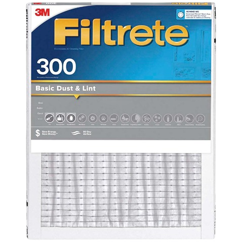 Filtretre 300 MPR air filter for basic dust and lint reduction in home improvement furnace systems