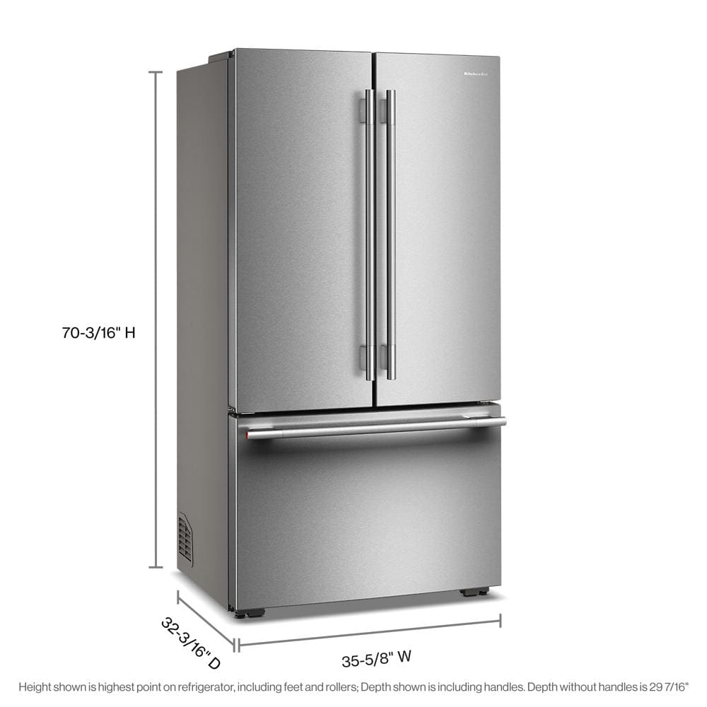24 Cu. Ft. 36-Inch Counter-Depth French Door Refrigerator with Internal Water Dispenser in PrintShield® Stainless Steel