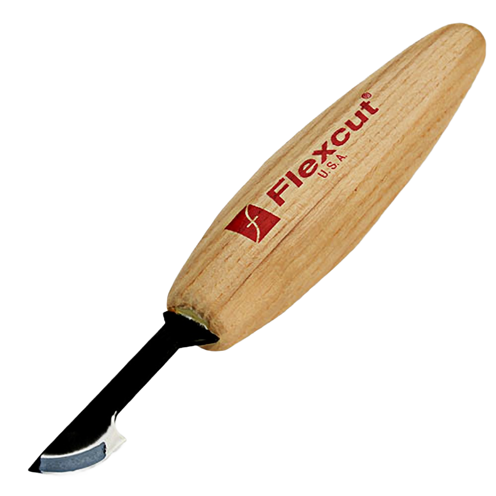 Wood carving hook knife with wooden handle branded Flexcut, part of woodworking and carving tools under $50 collection