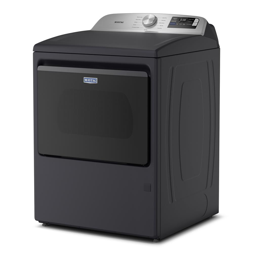 Dark gray top load gas dryer with digital control knob and display from Dryers and Gas Dryers collections
