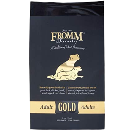 15 lb. bag of Fromm Gold Adult dry dog food with select proteins for active dogs in pet food collection under $50