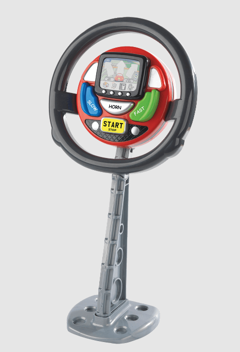 Child’s interactive steering wheel toy with sound buttons and pretend navigation, part of Toys & Games collection under $50