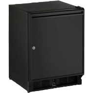 Black solid door refrigerator with left hinge and lock, suitable for kitchen and home appliances collections