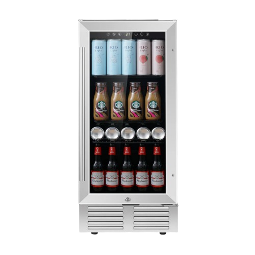 3.1 cu ft beverage cooler with stainless steel frame, reversible glass door, and interior digital controls in appliances collection
