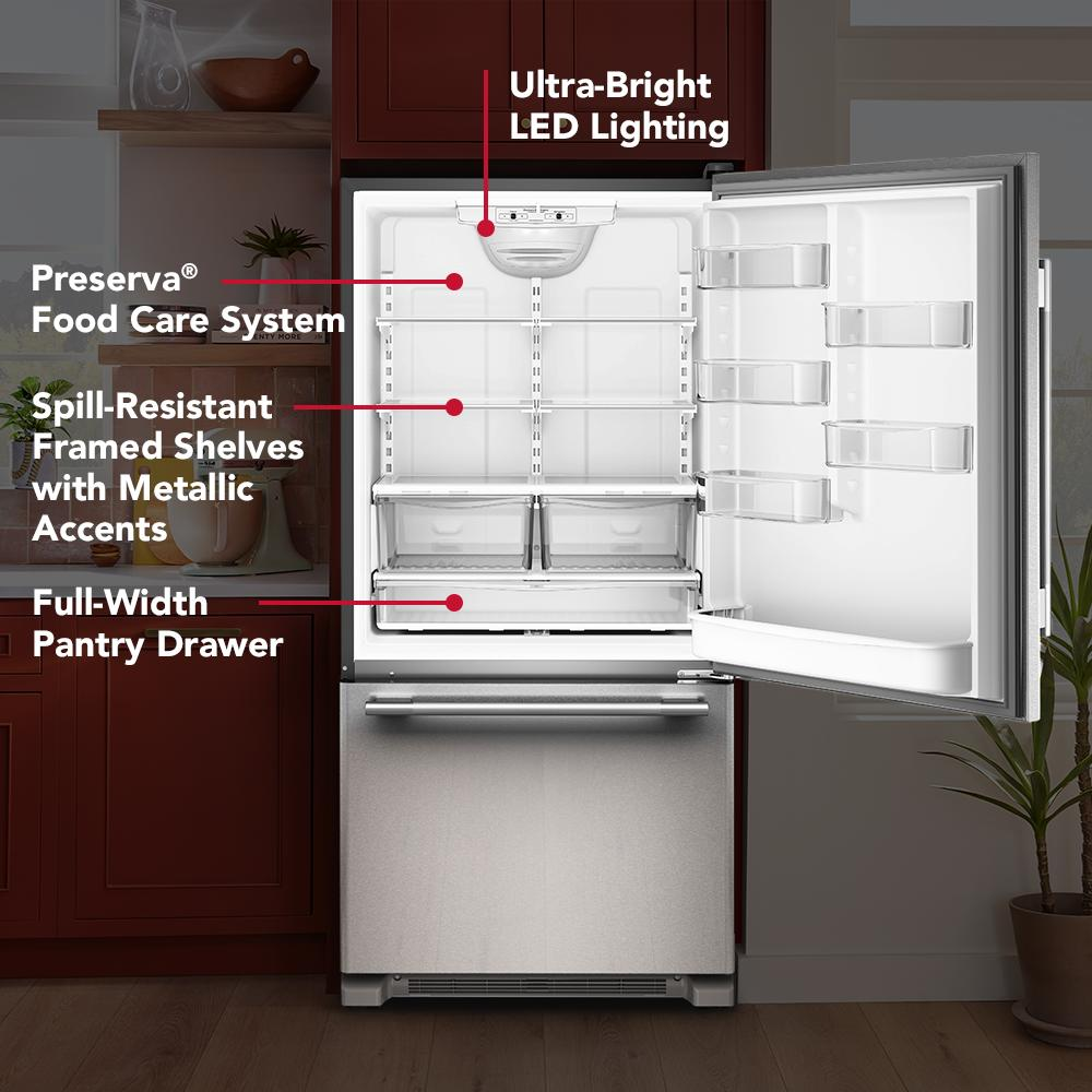 22 Cu. Ft. 33-Inch Standard-Depth Bottom Mount Refrigerator with Right Door Swing