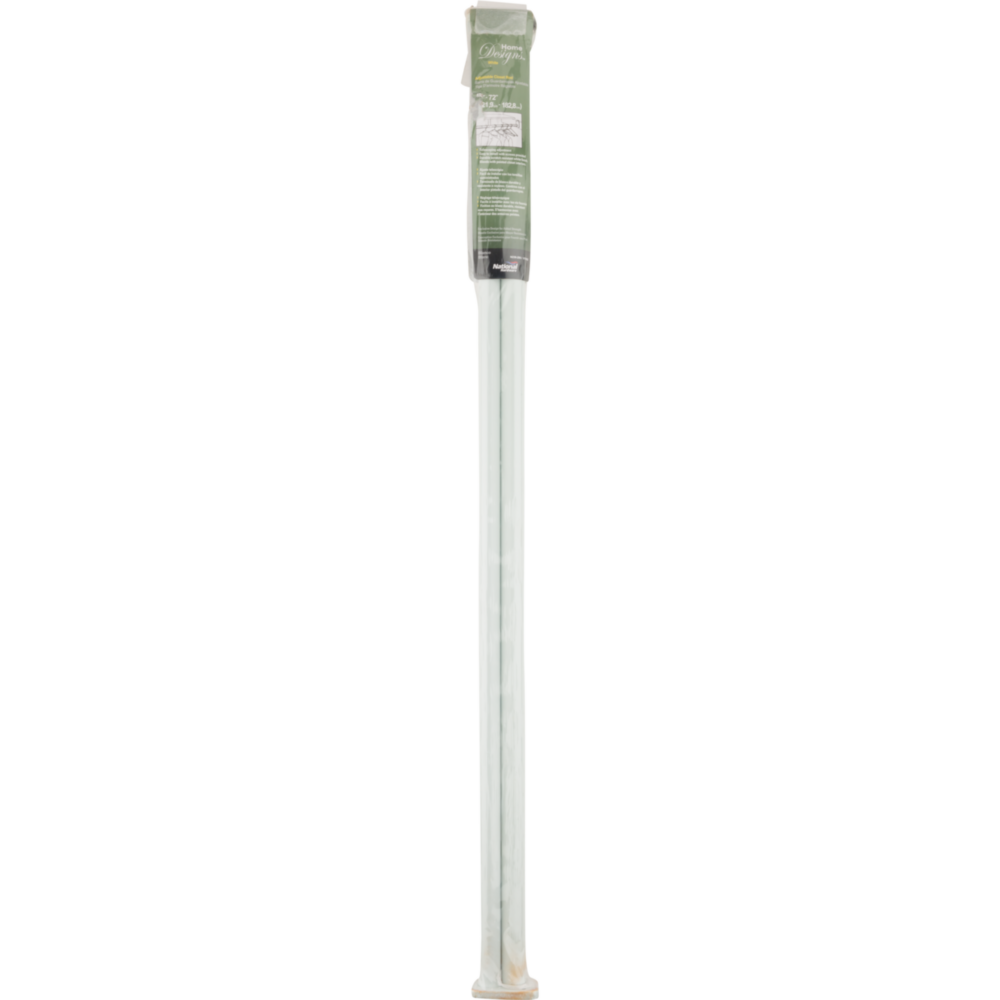 White adjustable round closet rod with telescoping design for closet organization and storage solutions under $50
