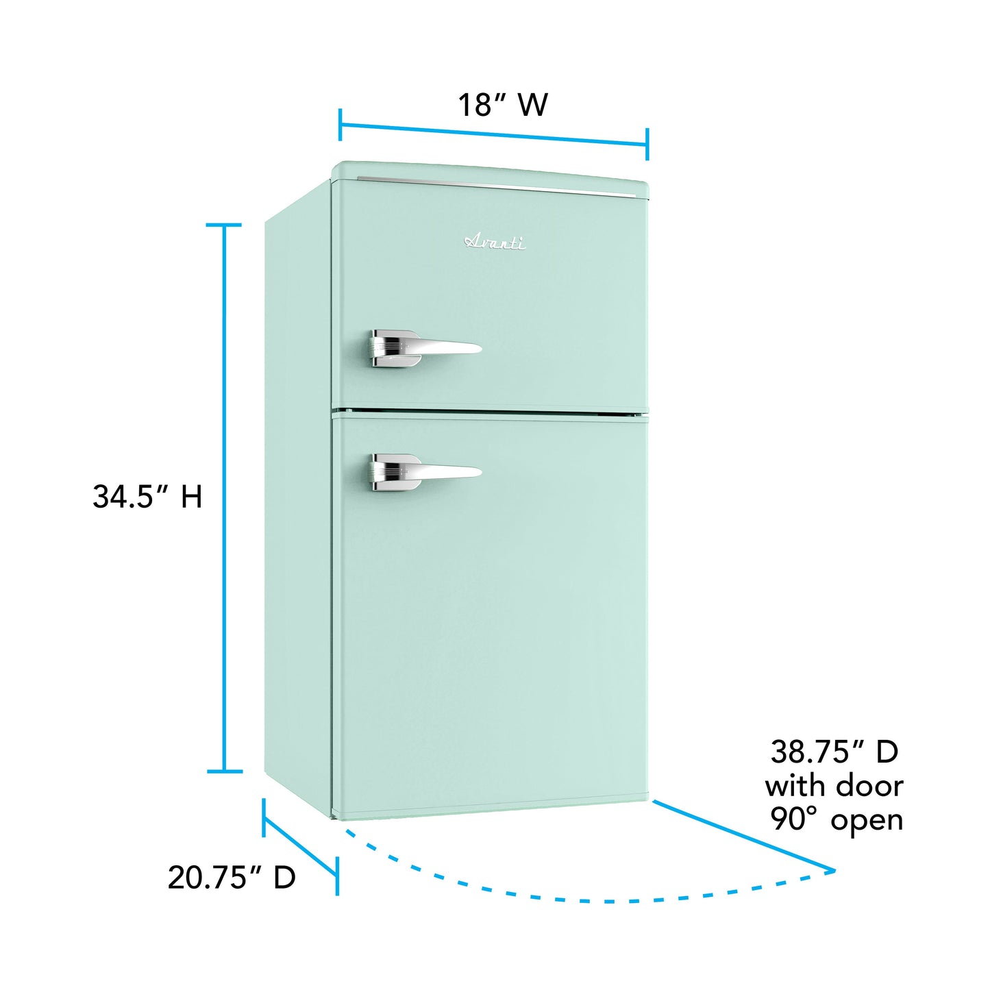 Avanti 3.0 Cu. Ft. Retro Compact Refrigerator - Seafoam Green