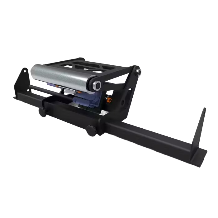 Manual hydraulic log toe board with roller and black metal frame for chainsaw mill tool accessories and home improvement