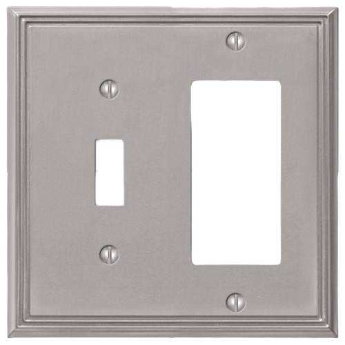 Brushed nickel wallplate with toggle and rocker openings for electrical and home improvement projects under $50 collection