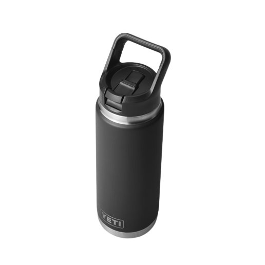 Black insulated stainless steel 26 oz. bottle with durable straw cap from drinkware and kitchen & kitchenware collections