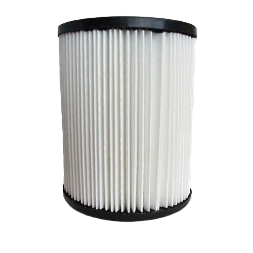 White pleated 1 micron filter cartridge with black caps for dust collectors and woodworking tools under $100 collections