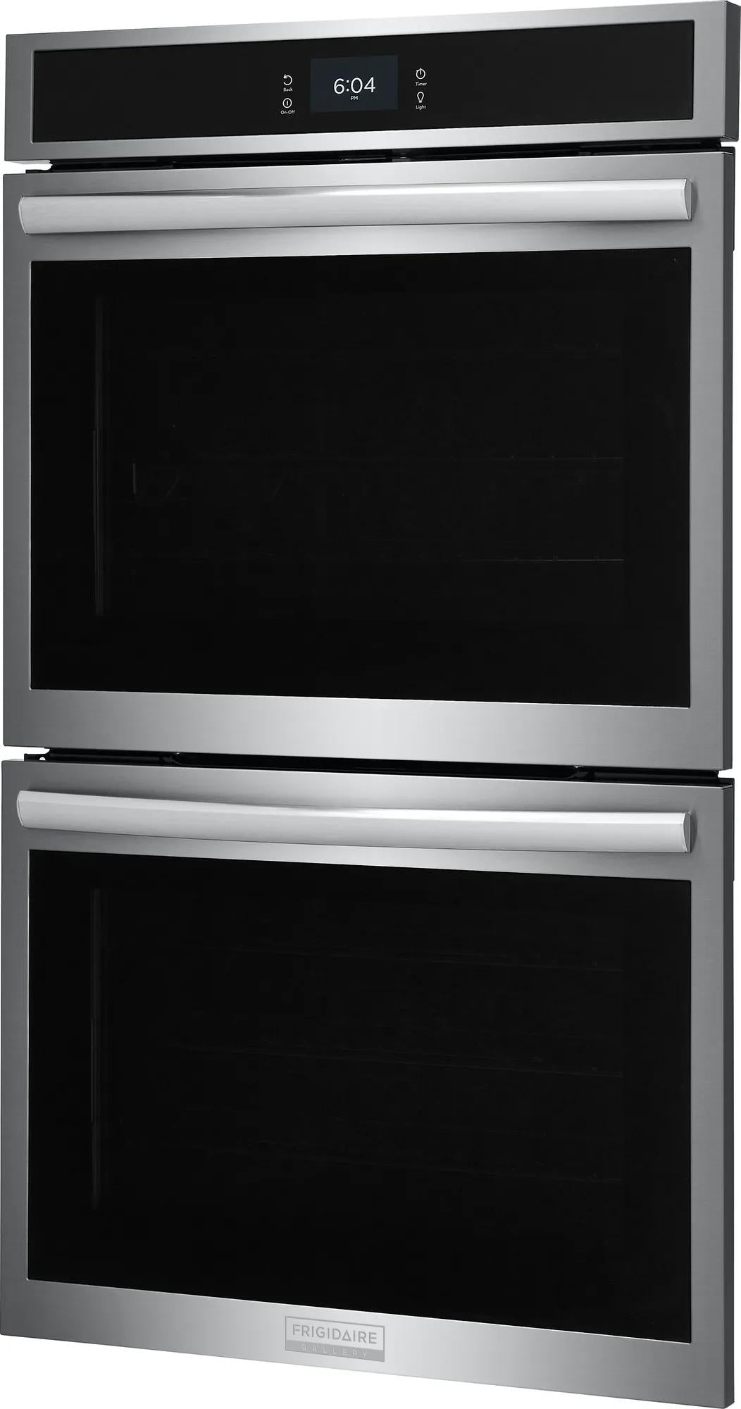 Stainless steel double wall oven with digital display and sleek handles from Double Wall Ovens collection