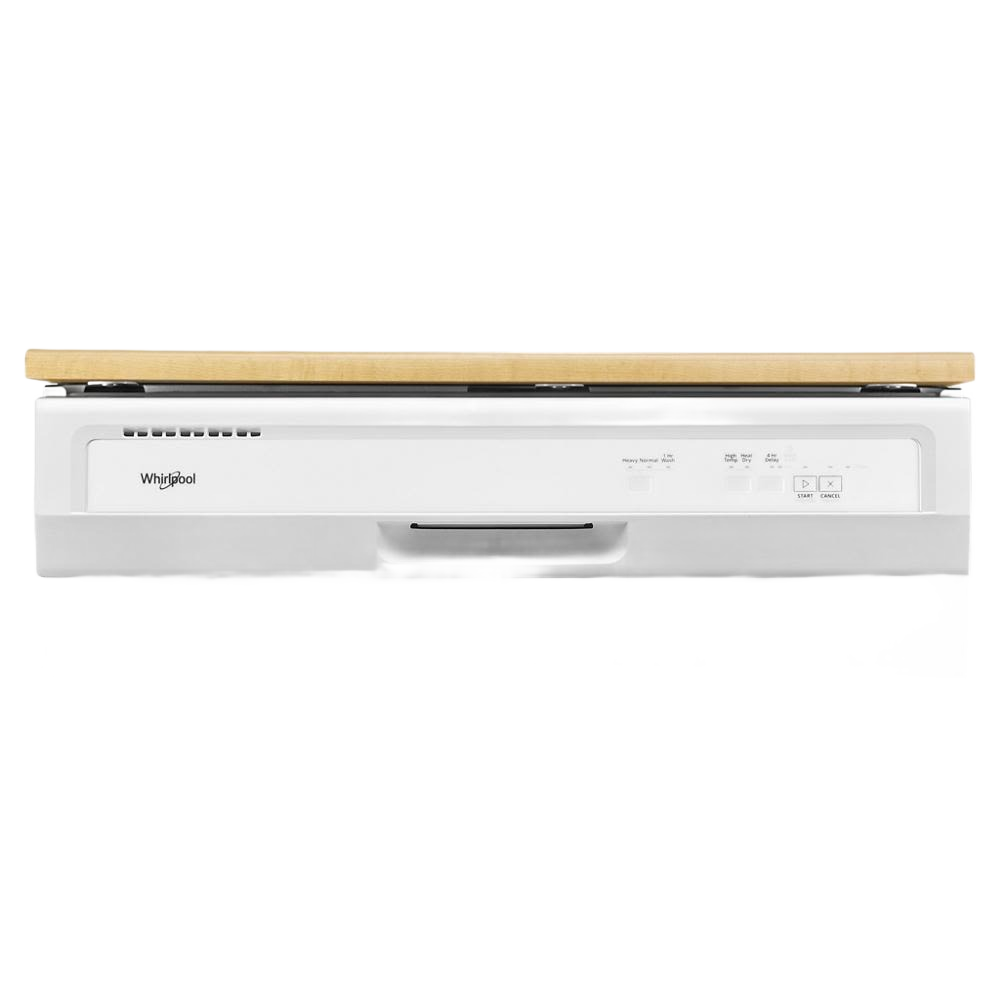 Control panel and handle of white heavy-duty dishwasher with 1-hour wash cycle from Kitchen & Kitchenware collection