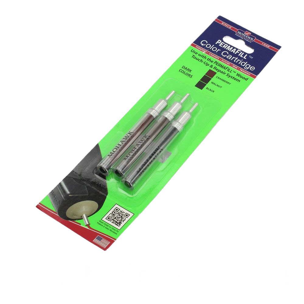 Set of three dark color cartridges for Mohawk touch-up repair kit in sanding and finishing collections