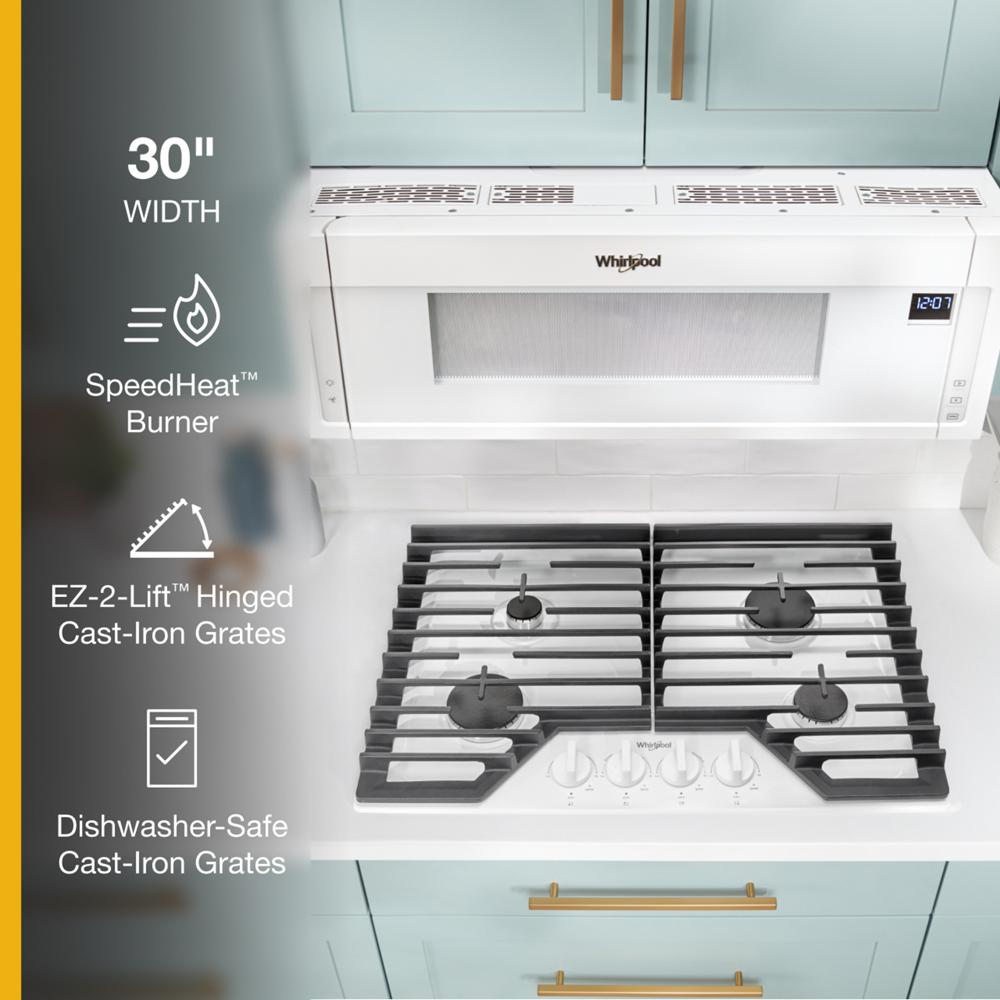 30-inch Gas Cooktop with EZ-2-Lift™ Hinged Cast-Iron Grates
