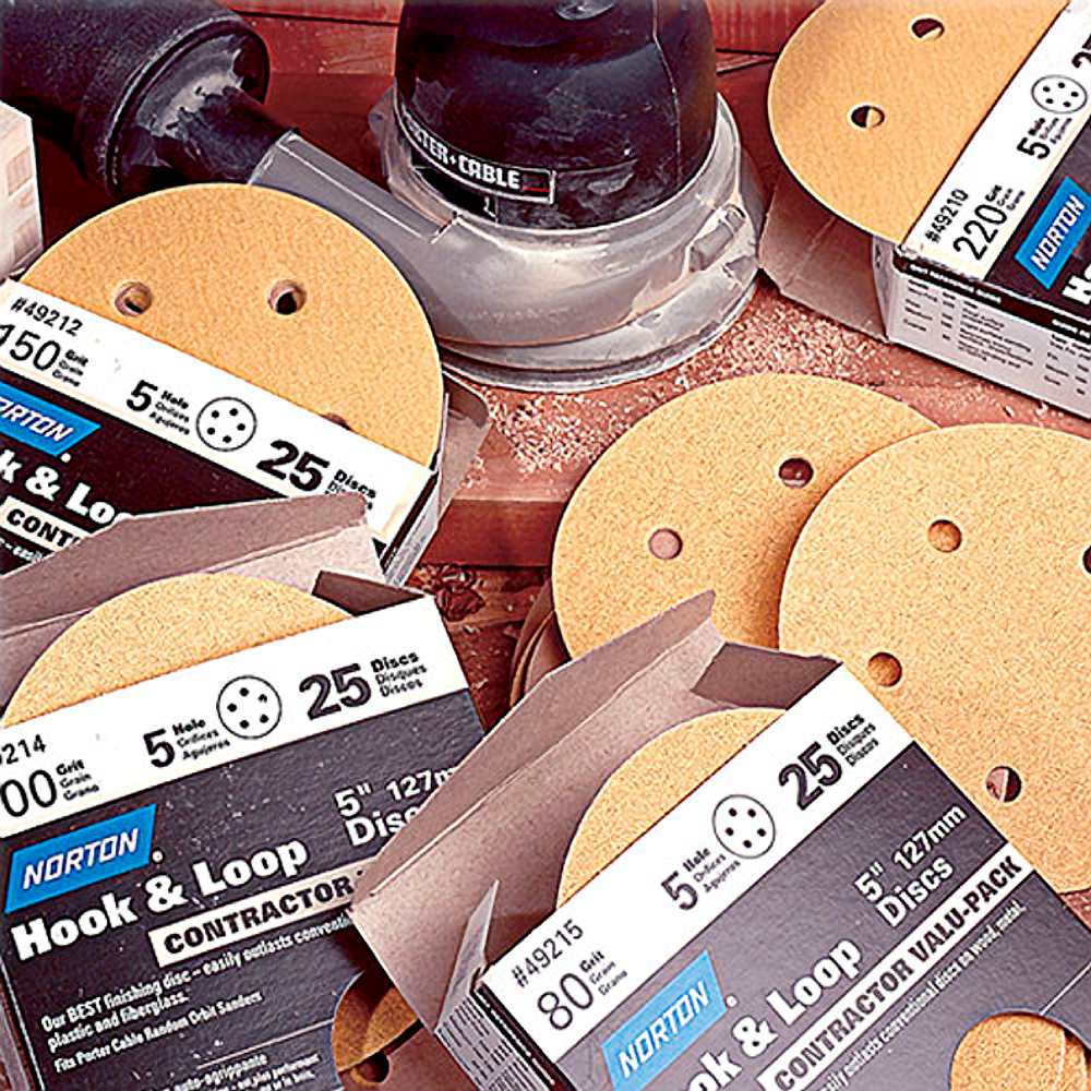 Norton 5-inch hook and loop sanding discs with 8 holes, 80-grit, in 25-pack for power tool accessories and abrasives