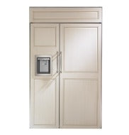 Monogram panel-ready built-in side-by-side refrigerator with dispenser in kitchen appliances and side-by-side refrigerators collection