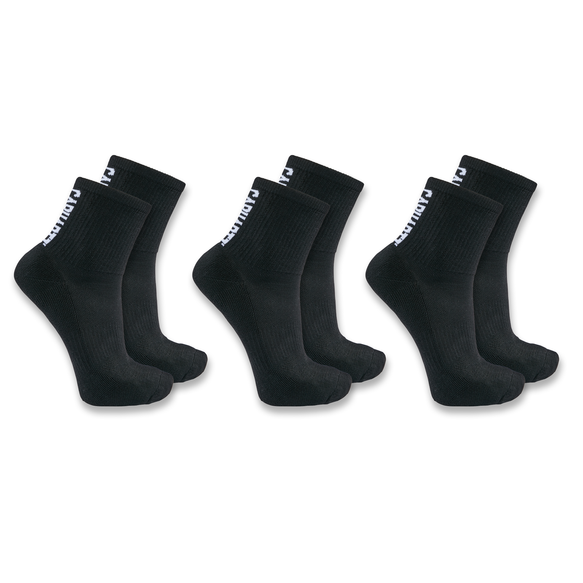 Carhartt Men's Force Midweight Logo Short Crew Sock 3-Pk