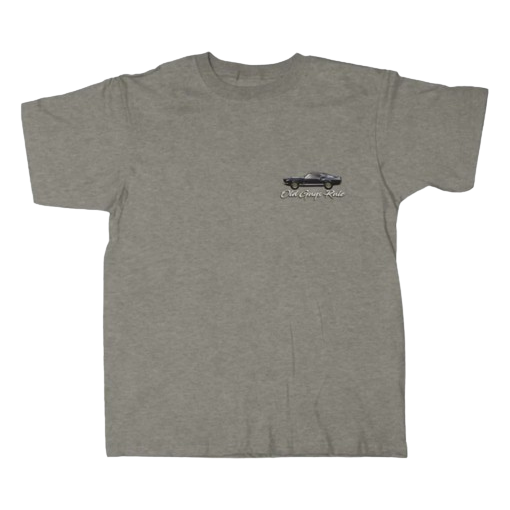 Gray men's shirt featuring a vintage classic car graphic, part of men's clothing and shirts collections under $50.
