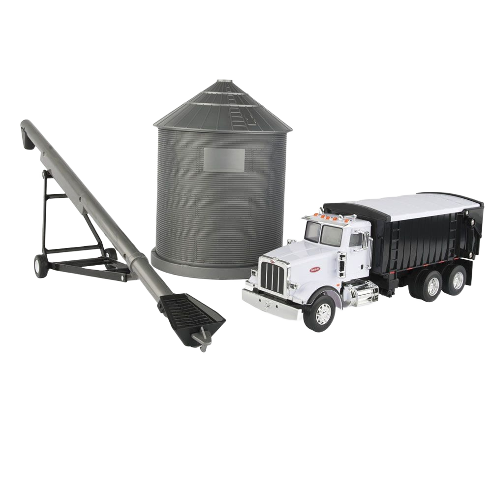 1:32 scale Peterbilt 367 toy truck with grain box and farm silo accessory in Vehicles & Remote Controlled Toys collection