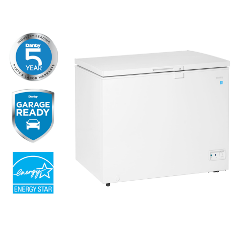 10 Cuft Chest Freezer, 2 Baskets, Up Front Temp Control, 5 Yr Warranty