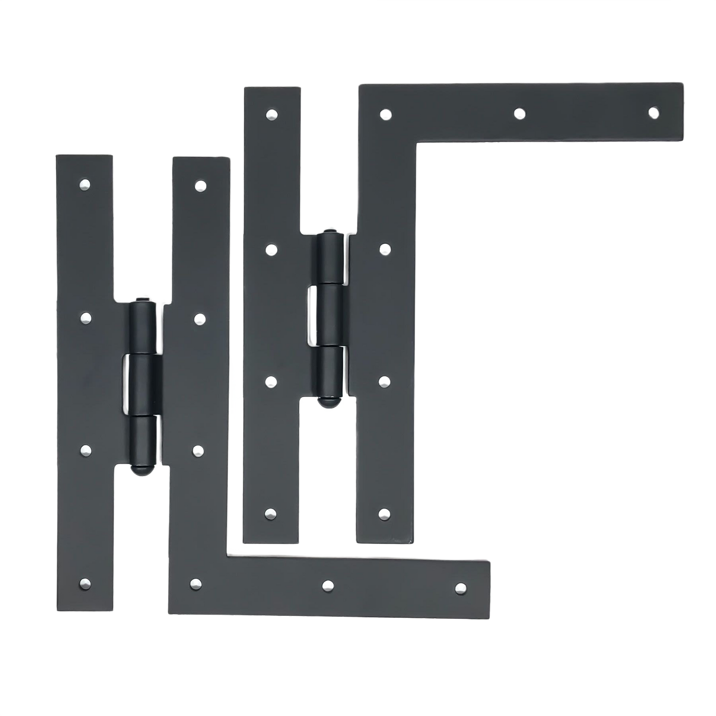 Pair of matte black 7-inch smooth HL hinges with lacquered finish for home improvement hardware under $100 projects
