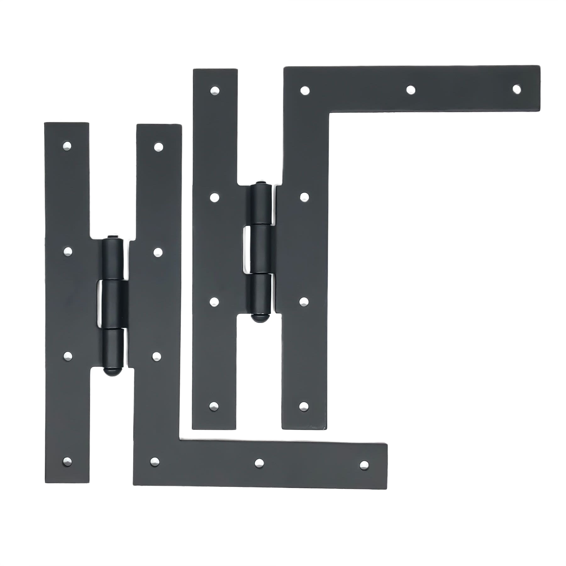 Pair of matte black 7-inch smooth HL hinges with lacquered finish for home improvement hardware under $100 projects