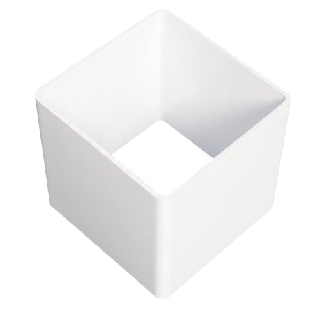 White vinyl post sleeve designed for easy installation in deck accessories and outdoor living projects