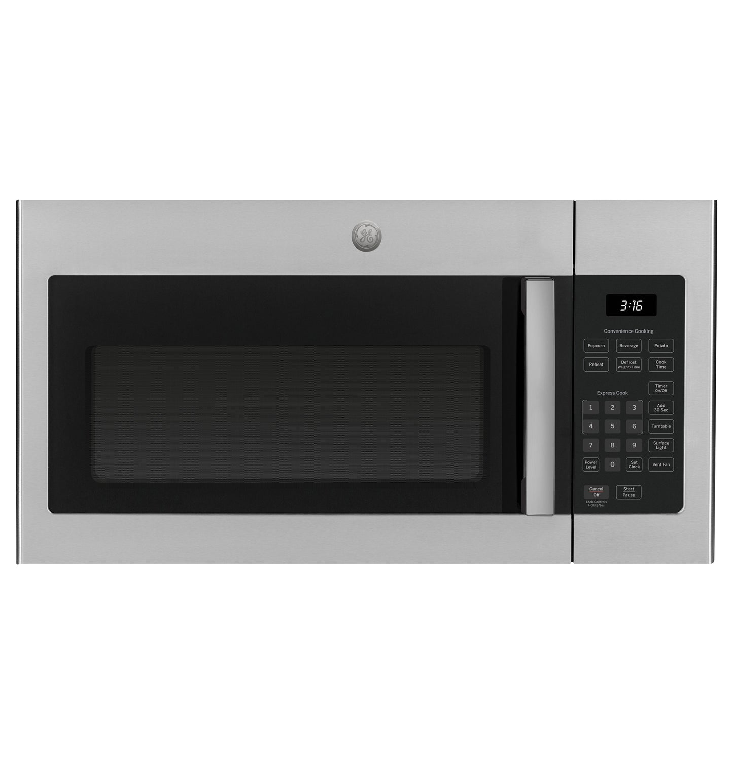 Stainless steel over-the-range microwave with digital control panel and easy-to-read display for kitchen appliances collection