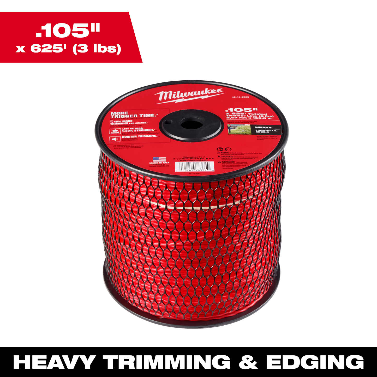 Milwaukee .105" x 625’ (3 lbs.) Twisted Trimmer Line