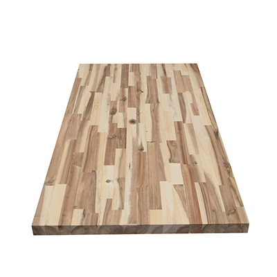 Sturdy acacia wood butcher block with mixed natural tones for kitchen use in lumber and building materials collections