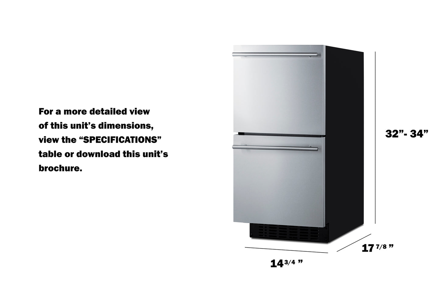 15" Wide 2-Drawer All-Refrigerator, ADA Compliant