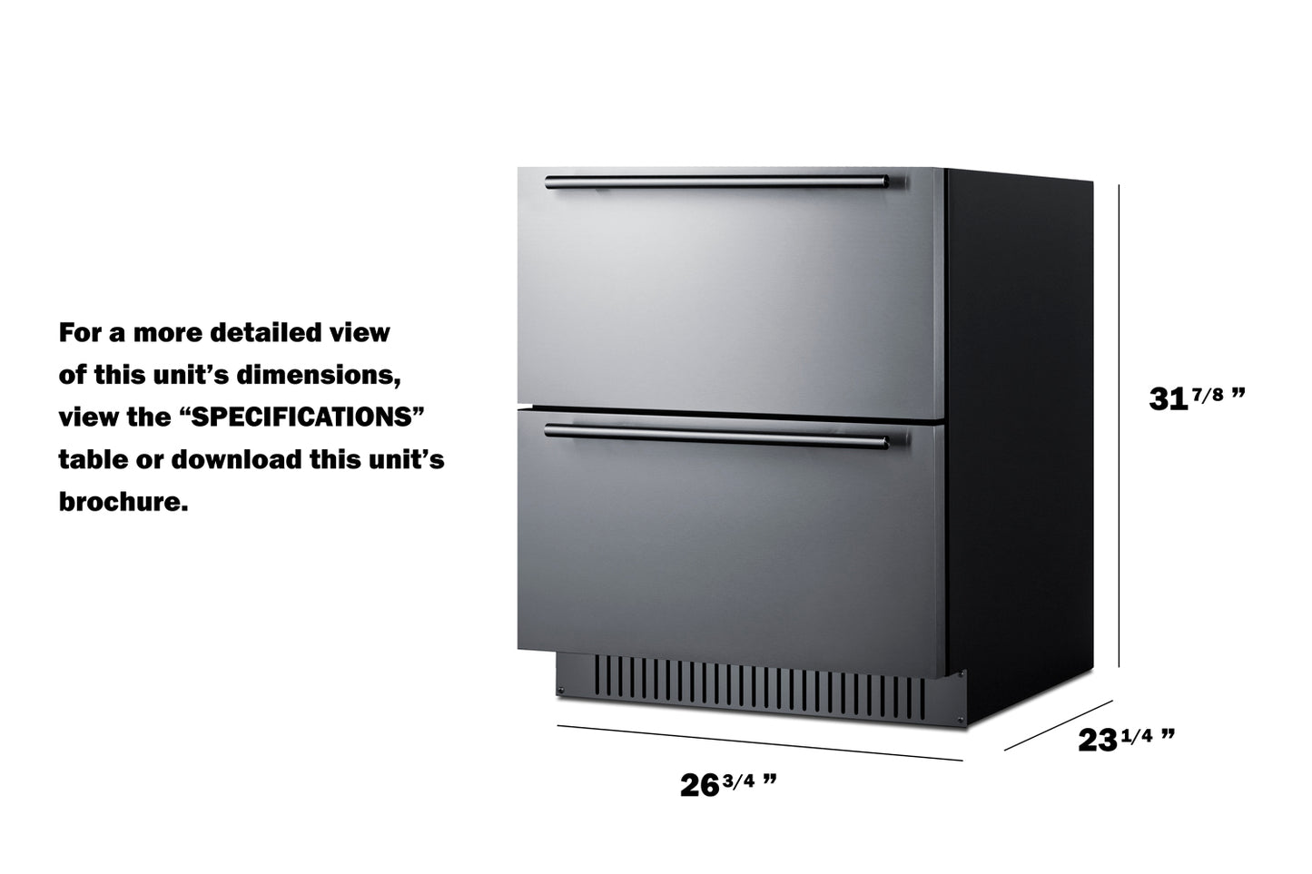 27" Wide 2-Drawer All-Refrigerator, ADA Compliant